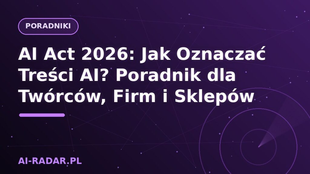 AI Act 2026: Jak Oznaczać Treści AI? Poradnik dla Twórców, Firm i Sklepów